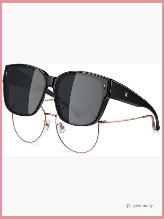 TR90 Polarized Fit Over Sunglasses for Glasses, Lightweight UV400 Protection